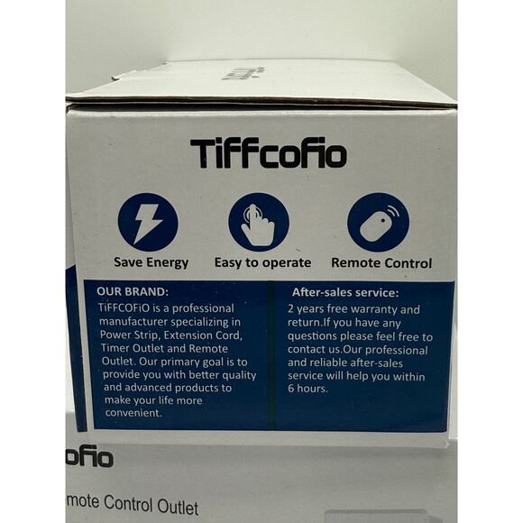 Lot of 2 Tiffcofio Indoor Remote Control Socket W/ Remote RF2066 White - Picture 3 of 4